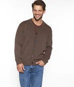 Swetry męskie - Krótki kardigan z bawełny organicznej SEGAN ORGANIC CHESTNUT-XL - miniaturka - grafika 1