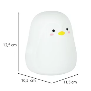 Lampka nocna dla dzieci silikonowa LED biała pingwinek - Wyposażenie pokoiku dziecięcego - miniaturka - grafika 3