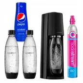 Saturatory - Saturator Sodastream Terra Do Gazowania Wody 2x butelka syrop Czarny - miniaturka - grafika 1