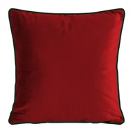 Pozostałe akcesoria świąteczne - Poszewka na poduszkę świąteczna welwetowa Melia czerwona 45 x 45 cm - miniaturka - grafika 1