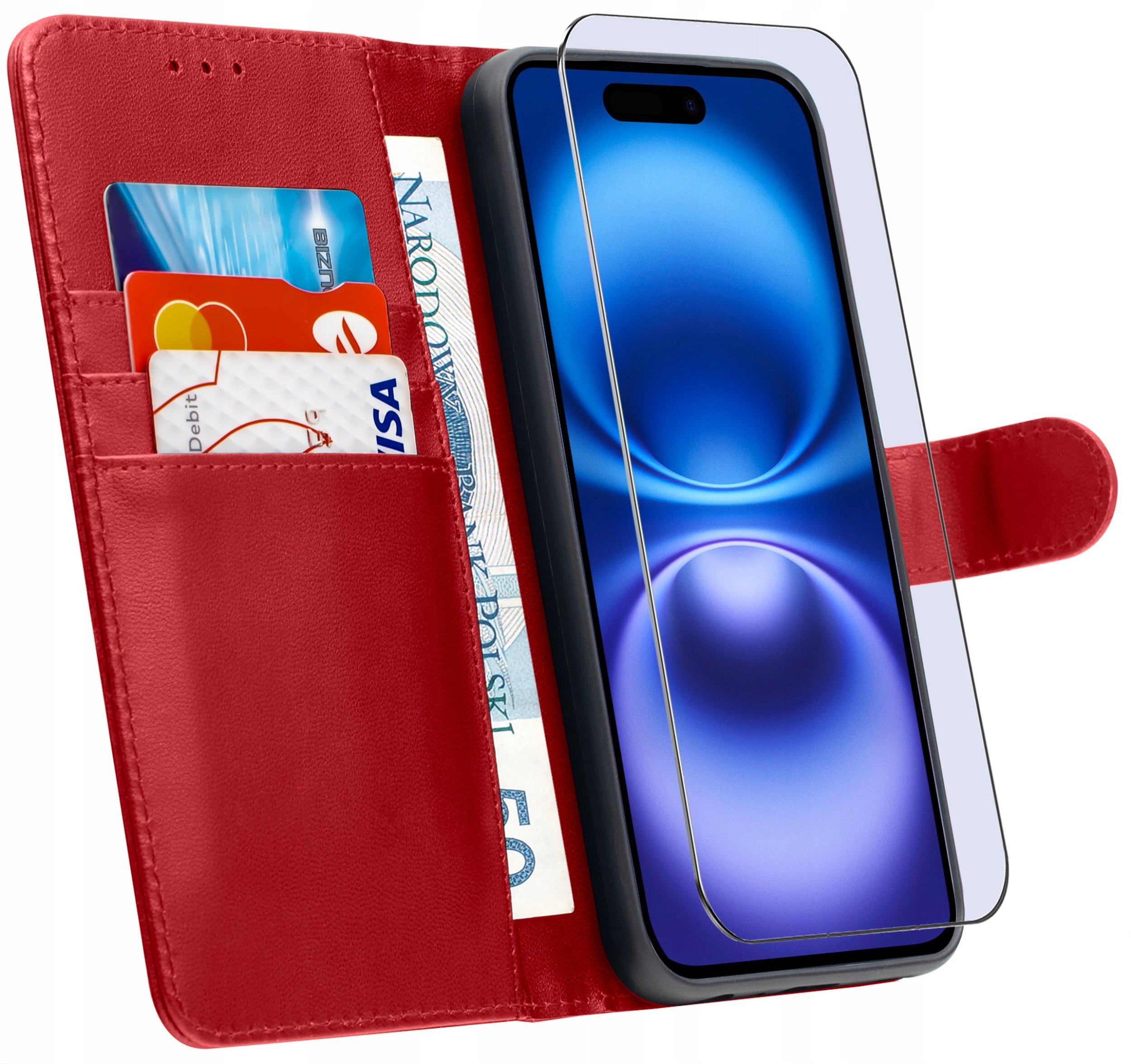 ETUI do iPhone 16SKÓRZANE PORTFEL BOOK TOKRA CASE CLASSIC + SZKŁO