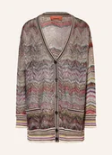 Swetry damskie - Missoni Kardigan Z Błyszczącą Przędzą I Cekinami braun - miniaturka - grafika 1