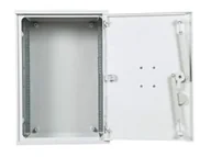 Inne akcesoria elektryczne - Obudowa termoutwardzalna STN 40x58x25 zamek/cięgła/kątowniki daszek prosty (brak wkładki do zamka) - miniaturka - grafika 1