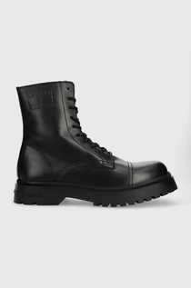 Botki męskie - Tommy Jeans buty skórzane TJM CASUAL BOOT męskie kolor czarny EM0EM01244 - grafika 1