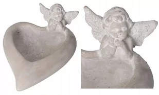 ANIOŁ DONICA ŚWIECZNIK NA GRÓB Z KAMIENIA 17 CM - Lampiony i znicze - miniaturka - grafika 1