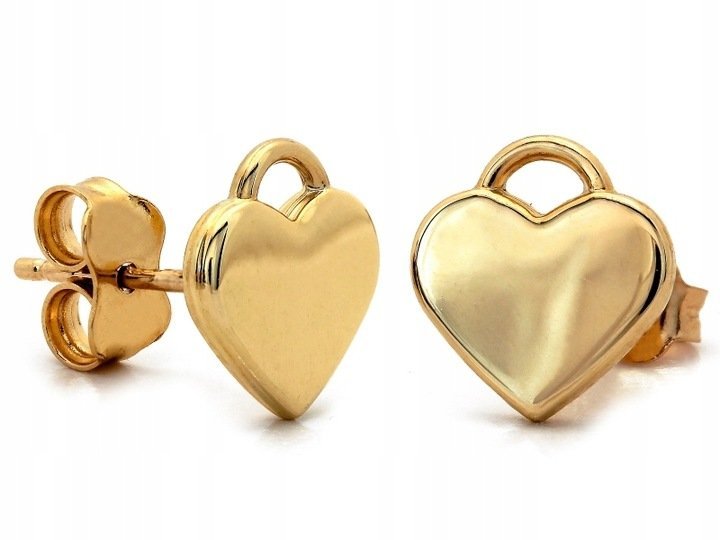 Kolczyki złote 585 serce dla mamy efektowne
