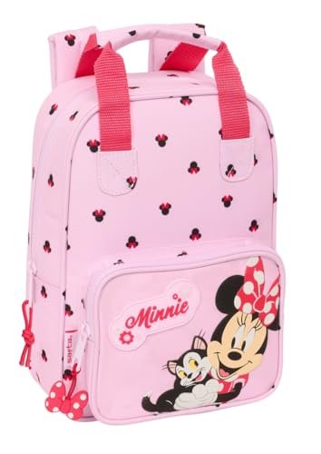 Safta MINNIE MOUSE NAIVE - Plecak dziecięcy, dostosowany z uchwytami, tkanina nadająca się do recyklingu, idealny dla dzieci w różnym wieku, wygodny i wszechstronny, jakość i wytrzymałość, 20 x 8 x 28