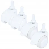 Meble modułowe i akcesoria - Kółka do łóżeczka dla niemowląt- komplet biały 4 szt - miniaturka - grafika 1