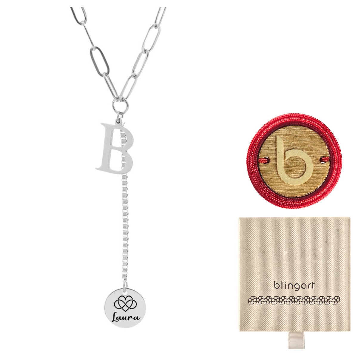 Naszyjnik celebrytka łańcuszek srebrny literki A-Z