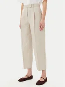 Spodnie damskie - Tommy Hilfiger Spodnie materiałowe WW0WW45461 Beżowy Tapered Fit - miniaturka - grafika 1