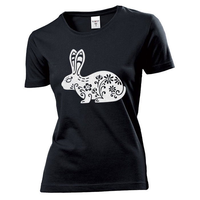 Koszulka damska Królik Zając Wiosna Kwiaty M
