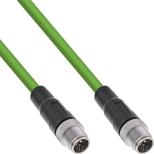 Przemysłowy kabel sieciowy InLine®, M12 8-pin X-coded St./St. Cat.6A PUR, 1m - Kable miedziane - miniaturka - grafika 1