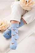 Skarpetki dla dzieci - Skarpetki dziecięce bawełniane błękitne w urocze pieski Milena - miniaturka - grafika 1
