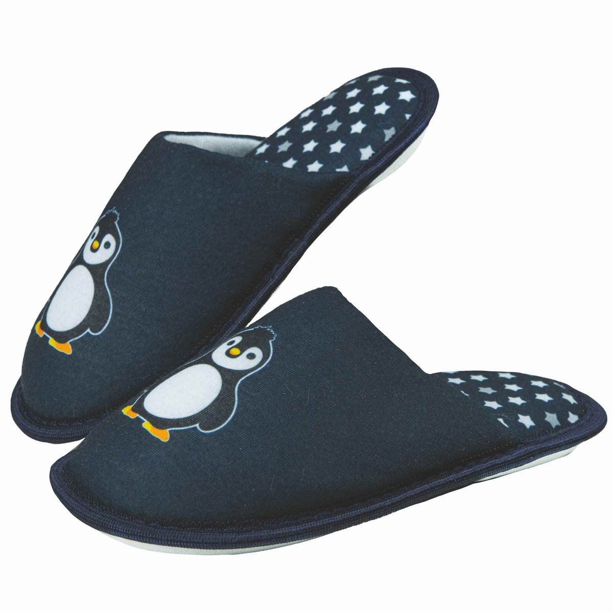 Kapcie dziecięce laczki Pingwin granatowe wygodne wsuwane 31