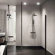 Ścianki i drzwi prysznicowe - Novellini Kuadra H Ścianka Walk in 137-140x200 cm profile inox szkło przezroczyste KUADH140-1Z - miniaturka - grafika 1