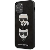 Etui i futerały do telefonów - KARL LAGERFELD Karl Lagerfeld Saffiano Karl &amp; Choupette Heads - Etui na iPhone 12 / iPhone 12 Pro (czarny) KLHCP12MSAKICKCBK - miniaturka - grafika 1