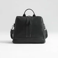 Torby i organizery dla mam - Plecak i torba dla mamy 2w1 JOISSY MINI black z okuciem w kolorze gun metal 2.0 - miniaturka - grafika 1