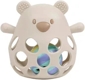 Grzechotki dla dzieci - NATTOU Silicone Bear rattle with a ball beige - miniaturka - grafika 1