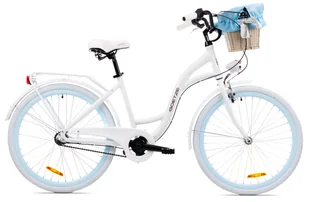 Goetze, Rower Miejski Style 26" Alu 3 Biegi Biały Biały Błękit, Kosz - Rowery - miniaturka - grafika 1