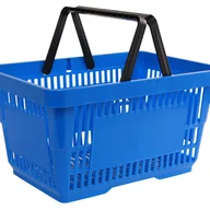 Torby i wózki na zakupy - Koszyk zakupowy do przechowywania 2 rączki 22L niebieski KTD - miniaturka - grafika 1