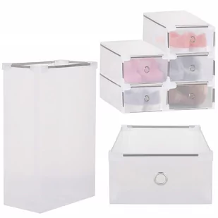 Springos, Organizer na buty 34x22,5x13 cm zestaw 5 szt. pudełka z otwieraną klapą - Pokrowce na ubrania - miniaturka - grafika 1