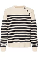 Swetry damskie - PART TWO Damski sweter Rocketpw Pu, granatowy, w paski, rozmiar XS - miniaturka - grafika 1