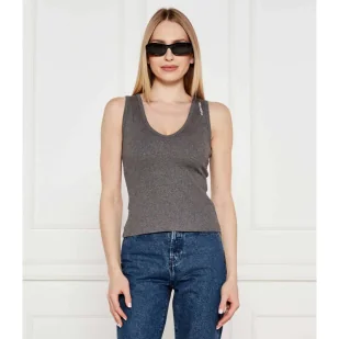 Karl Lagerfeld Top Slim Fit - Koszulki i topy damskie - miniaturka - grafika 1