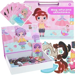 Układanka Ubieranie Lalki Ubrania Książka Magnetyczna Magnesy Puzzle Klocki PL - Układanki dla dzieci - miniaturka - grafika 1