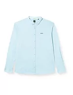 Koszule męskie - BOSS BIADO R Regular -Fit męska koszula z dwukolorowej bawełny, Light/Pastel Blue451, 5XL - miniaturka - grafika 1