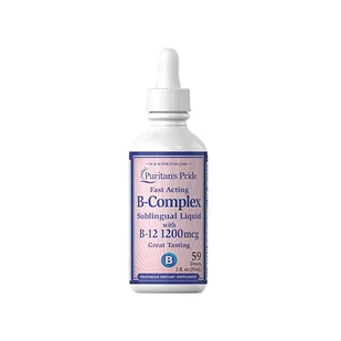 Puritan's Pride Fast Acting B-Complex Liquid With B12 - 59ml - Witaminy i minerały - miniaturka - grafika 1