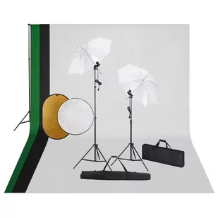 vidaXL Zestaw studyjny Zestaw studyjny z lampami tłami i blendami 3067116 - Lampy studyjne - miniaturka - grafika 1