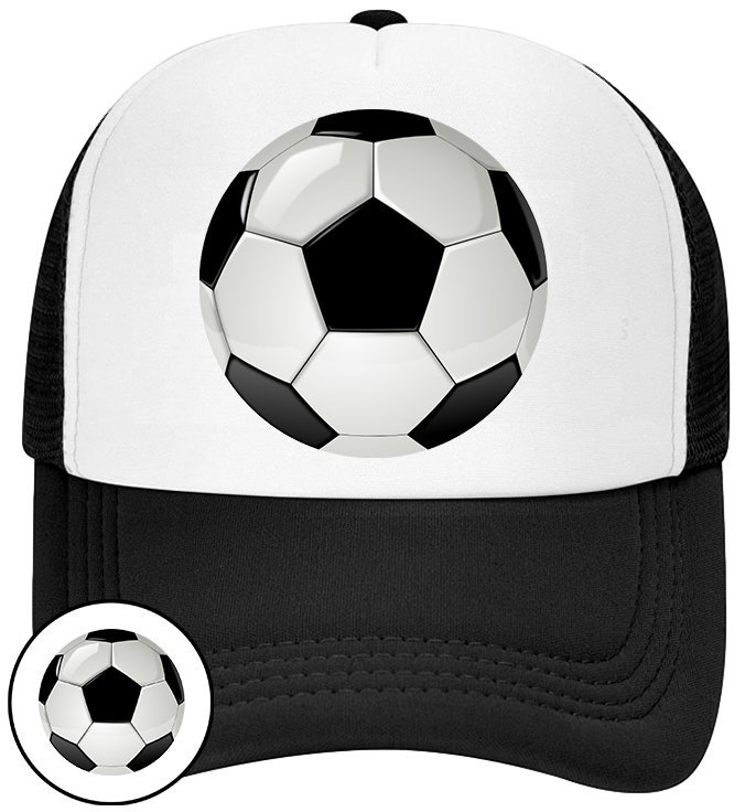 CZAPKA Z DASZKIEM PIŁKA NOŻNA DLA DZIECI SIATKA CZARNA BEJSBOLÓWKA