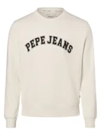 Bluzy męskie - Pepe Jeans Męska bluza nierozpinana Mężczyźni Bawełna biały nadruk, M - miniaturka - grafika 1