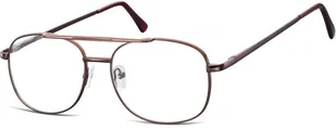 Sunoptic Pilotki zerówki Okulary Oprawki metalowe korekcyjne brązowe 792D - Okulary korekcyjne, oprawki, szkła - miniaturka - grafika 1