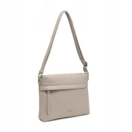 Torebki damskie - Trapezowa Beżowa Damska Torebka na Ramię Listonoszka LUIGISANTO Skóra Eko - miniaturka - grafika 1