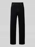 Spodnie męskie - Jeansy o kroju straight leg z 5 kieszeniami model ‘AARON’ - miniaturka - grafika 1