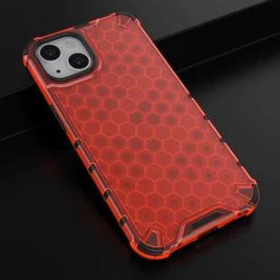 Honeycomb etui pancerny pokrowiec z żelową ramką iPhone 13 czerwony - Etui i futerały do telefonów - miniaturka - grafika 14