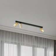 Lampy sufitowe - Reflektor sufitowy Hero, czarny/złoty, 3-punktowa, 70 cm, metal Hero Milagro Lighting, możliwość ściemniania, czarny, salon / jadalnia, aluminium, nowoczesny - miniaturka - grafika 1
