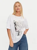 Koszulki i topy damskie - Noisy May T-Shirt 27032615 Biały Regular Fit - miniaturka - grafika 1