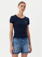 Koszulki i topy damskie - Tommy Jeans T-Shirt DW0DW19502 Granatowy Slim Fit - miniaturka - grafika 1