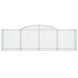 vidaXL Kosze gabionowe, 8 szt., 300x50x80/100 cm, galwanizowane żelazo - Ogrodzenia - miniaturka - grafika 5