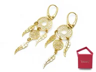 Kolczyki - Długie pozłacane kolczyki łapacz złych snów - miniaturka - grafika 1