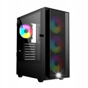 Obudowy komputerowe - Obudowa do komputera Gembird Fornax 4000 ARGB Midi Tower ATX Okno Czarna - miniaturka - grafika 1