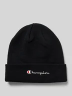 Czapki męskie - Czapka beanie z wyhaftowanym logo - miniaturka - grafika 1