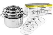 Zestawy garnków i patelni - ZESTAW GARNKÓW 8 EL GARNKI INDUKCJA KOMPLET STAL - miniaturka - grafika 1