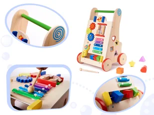 Pchacz chodzik drewniany kostka edukacyjna 6w1 - Pchacze - miniaturka - grafika 6