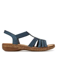 Sandały damskie - Sandały Rieker 628G9-16 Granatowy - miniaturka - grafika 1