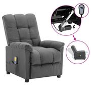 Fotele - vidaXL Lumarko Rozkładany fotel masujący, elektryczny, jasnoszary, tkanina 3073758 - miniaturka - grafika 1