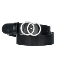 Paski - Klasyczny Pasek Damski VerMari Anelli Skórzany Czarny 3 cm - miniaturka - grafika 1