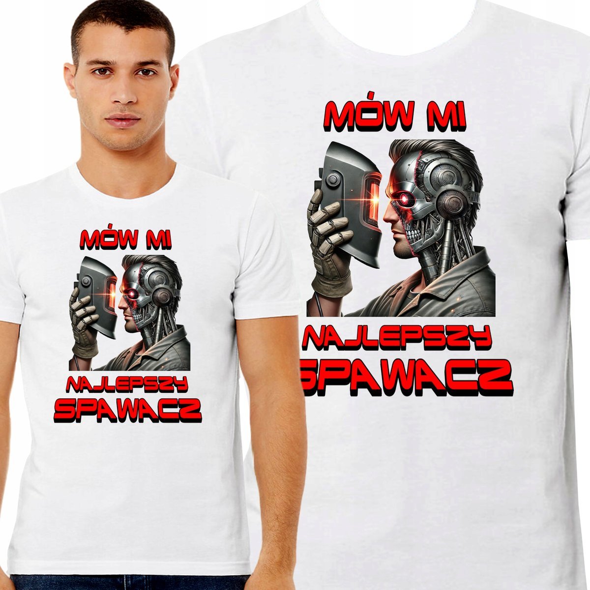 ŚMIESZNA KOSZULKA DLA SPAWACZA TERMINATOR NADRUK PREZENT DO PRACY M 3463